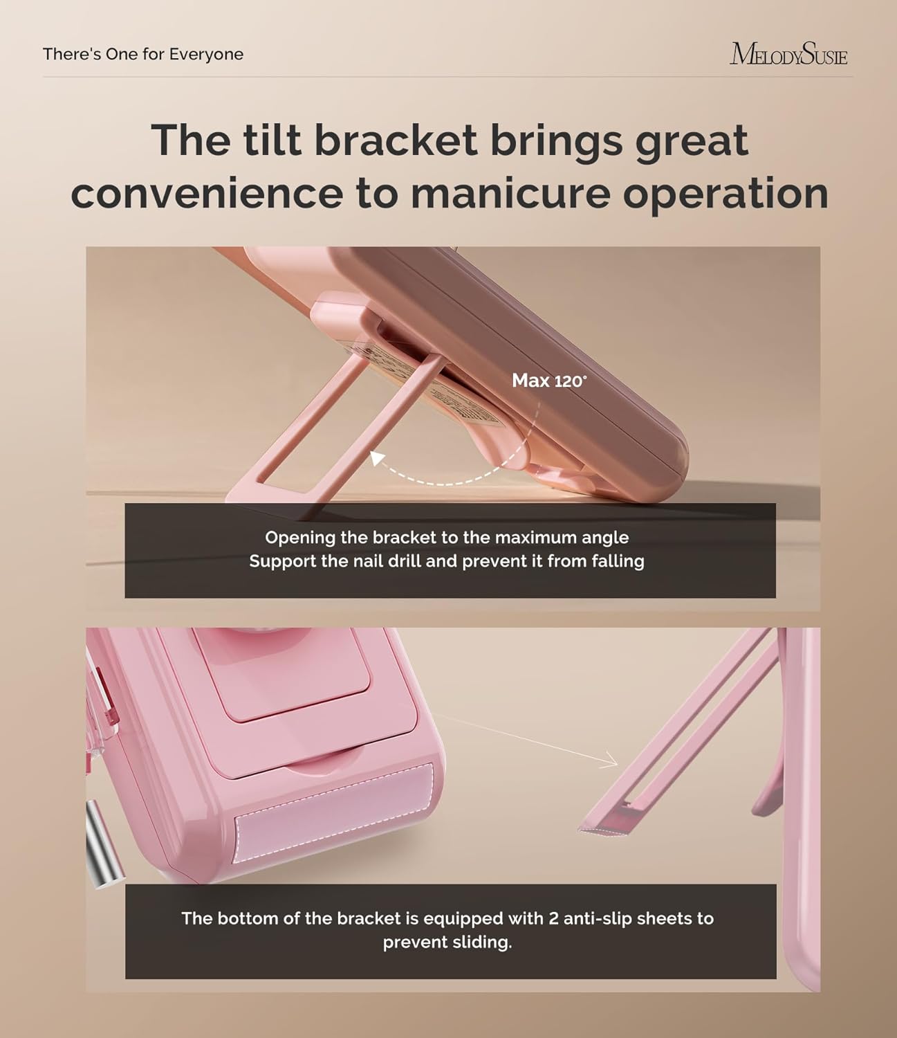 MelodySusie 2 in 1 Professional 35,000 RPM Nail Drill Kit, Coreless Rechargeable SM330G Electric Nail File, Cordless Portable Nail E File for Acrylic Gel Nails Polish Removal, Lightweight & Quiet Pink
