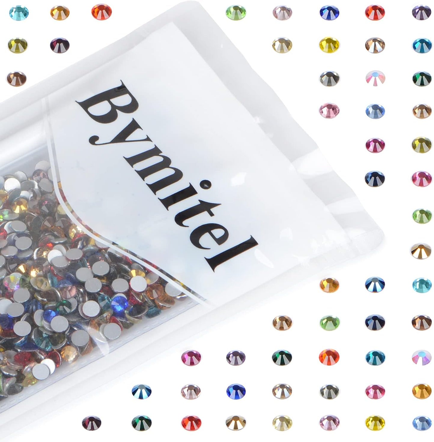 1440PCS Art Nail Rhinestones Non Hotfix Glue Fix Round Crystals Glass Flatback for DIY Jewelry Making with one Picking Pen (ss12 1440pcs, Mix)