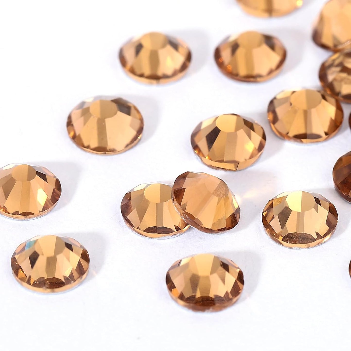 Novani Brown Rhinestones Flatback Rhinestones Glass Gems Stones Jewels Round Gemstones Non-Hotfix Crystal for Crafts,SS30,288 Pieces,Topaz