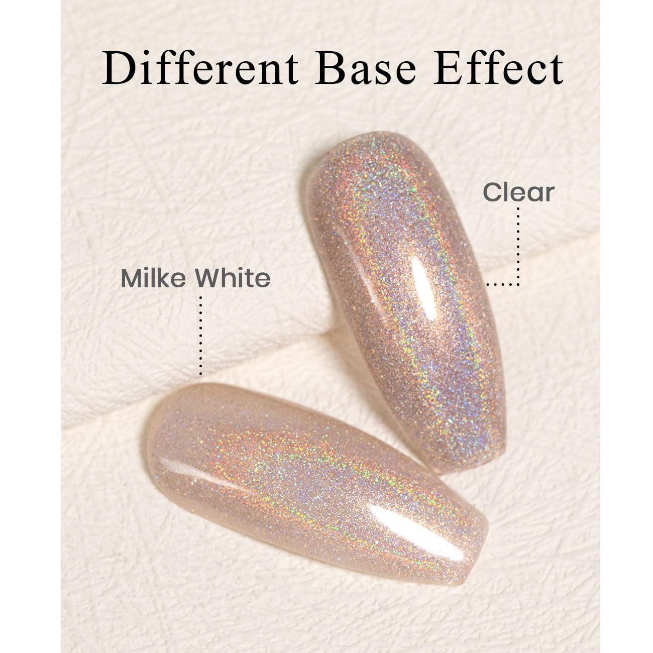 RARJSM Holographic Gel Nail Polish Champagne Gold Reflective Iridescent Rainbow Glitter Gel Polish Curing Required Unicorn Mirror Chrome Laser Effect Soak off for DIY Salon Home Manicure 7.5ML