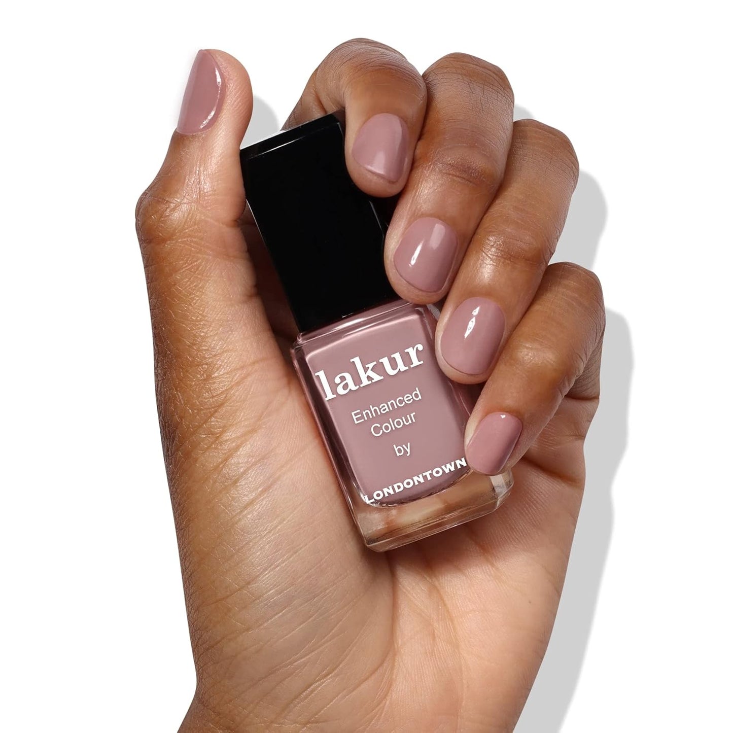 LONDONTOWN lakur Nail Polish - Chip-Resistant, Non-Toxic, Conditions & Hydrates Nails | Glossy Taupe Brown, Chai, .40 fl oz