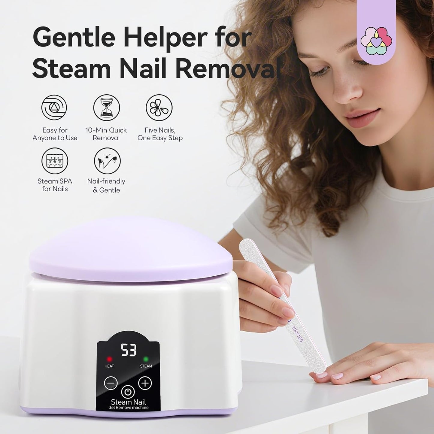 SAVILAND Advanced Nail Polish Remover Machine: Nail Soaking Bowl Gel Nail Remover Machine Steam Off Nail Remover Machine with Acrylic Nail Tools Soak off Bowl for Home Use DIY