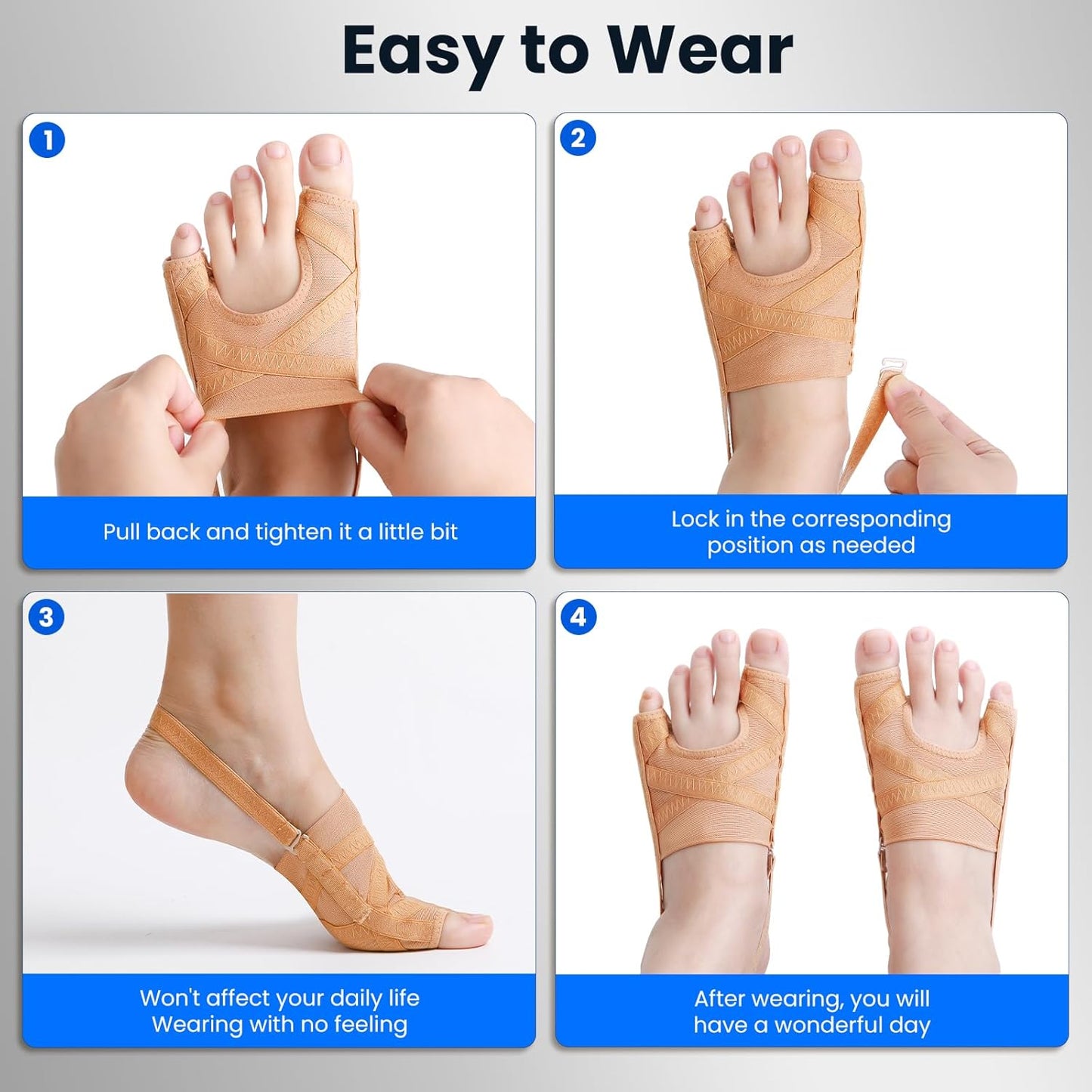 Bunion Corrector for Women and Men,Union Relief Protector Guards for the Thumb and Little Toe,Toe Corrector for Left and Right Foots, 1 Pair (XL)