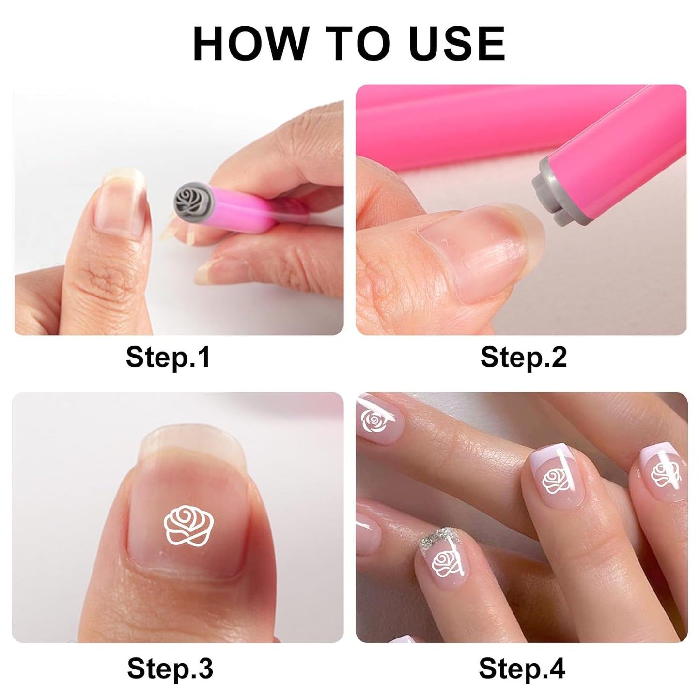 WOKOTO 10pcs Nail Art Stamp Pen Set, Flower Butterfly Nail Stamper Tools For Women Various Pattern Nail Stamping Pens, Nail Design Stamp Ideal Nail Accessories For Home DIY Stamper Nails Kit