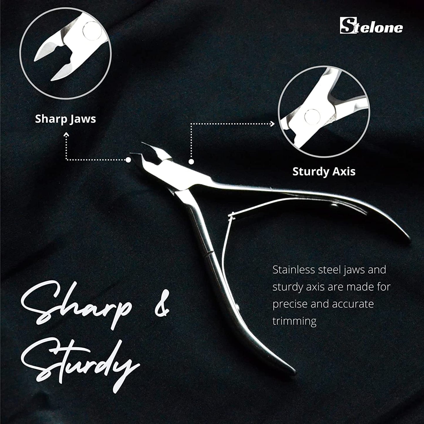 Cuticle Nippers Sharp Cuticle Trimmer Stainless Steel Cuticle Clippers Pedicure Manicure Nail Tool for Fingernails and Toenails