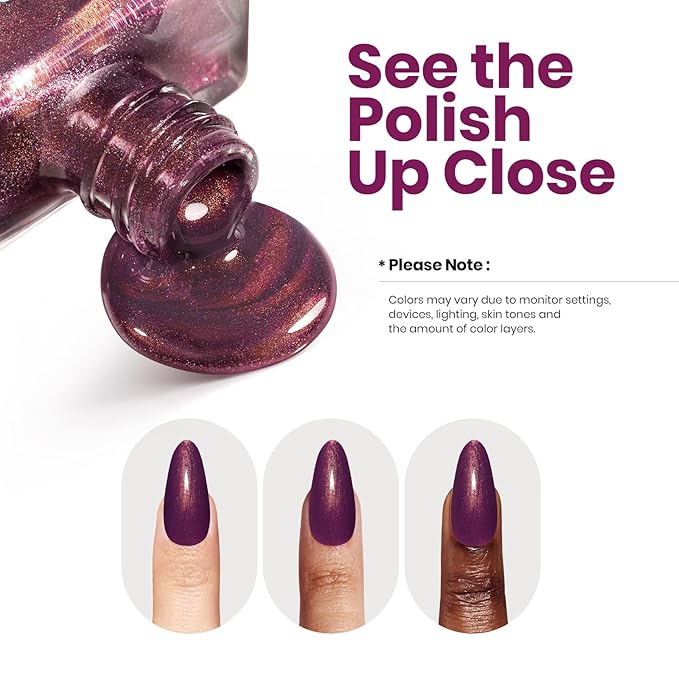 Beetles 1Pcs 15ml Nail Polish,Burgundy Red Nail Polish Fast Drying & Long Lasting Nail Lacquer Red Wine Dreamscape Glitter Art Effect for Nail DIY Salon at Home Gifts for Women