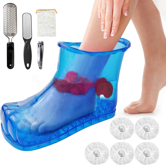 Foot Bath Soak Tub Shoe of Water Saving, Portable Spa Soak for Foot Care, Milk Bath, Includes: A Soaking Bowl Shoe,Nail Clipper and Pedicure Feet File(Blue,1 pcs,NOT A Pair)