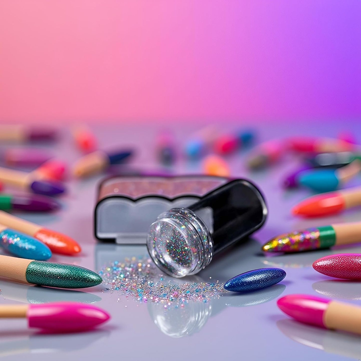 Nail Seal Stamp Silicone Stamper Nail Transfer Print Scraper Plate Transparent Nail Stamper Nail Seal Stamp Manicure Beauty Nail Tool, Nail Art and Polish