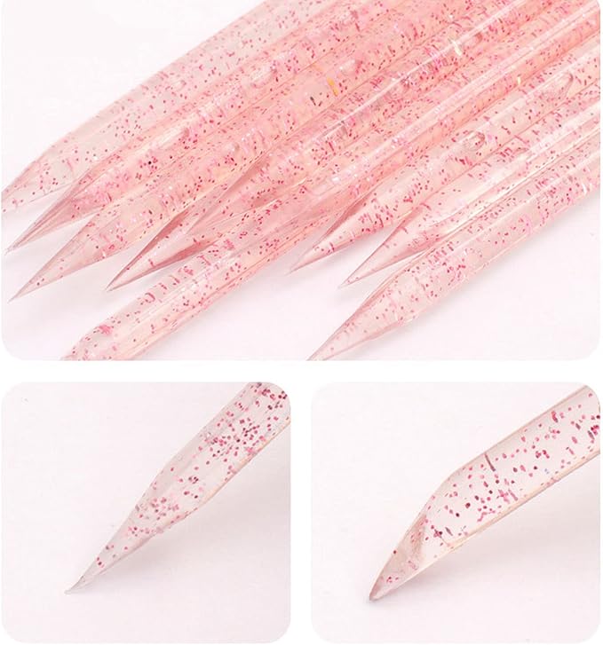 100 PCS Nail Sticks, 100 PCS Mini Nail Files Double Sided Nail Buffer, Nail Care Sticks, Cuticle Manicure and Pedicure Stick for Fingernail, Cleaning Cuticle Stick - Pink