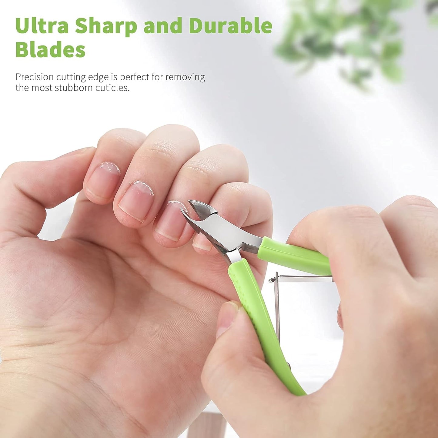 FVION Cuticle Clippers – Small Cuticle Trimmer, Rubber Coated Handle Manicure Tools – Full Jaw Cuticle Cutter for Nails (9mm)