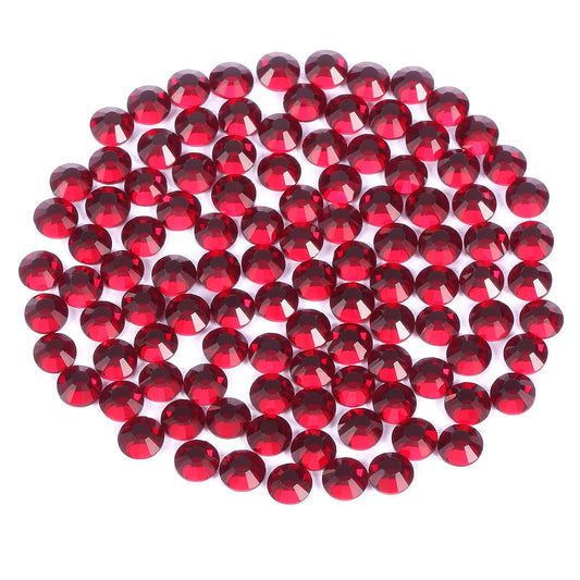 Dark Red Flatback Rhinestones for Crafts, Glass Nails, Makeup Bags, Shoes & Decoration - DIY (SS20, 1440pcs)