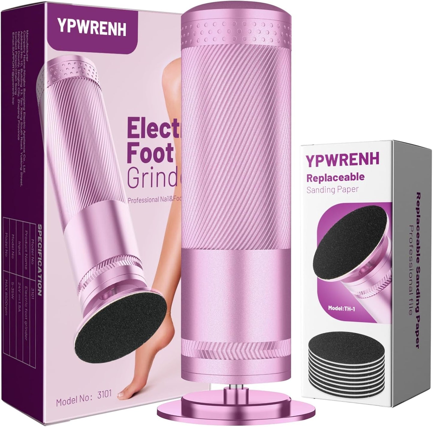 Electric Foot Callus Remover: Feet File Callus Remover with 60pcs Sandpaper Discs - Dead Hard Skin Foot Scrubber for Women -3 Adjustable Speed Pedicure Tools for Feet