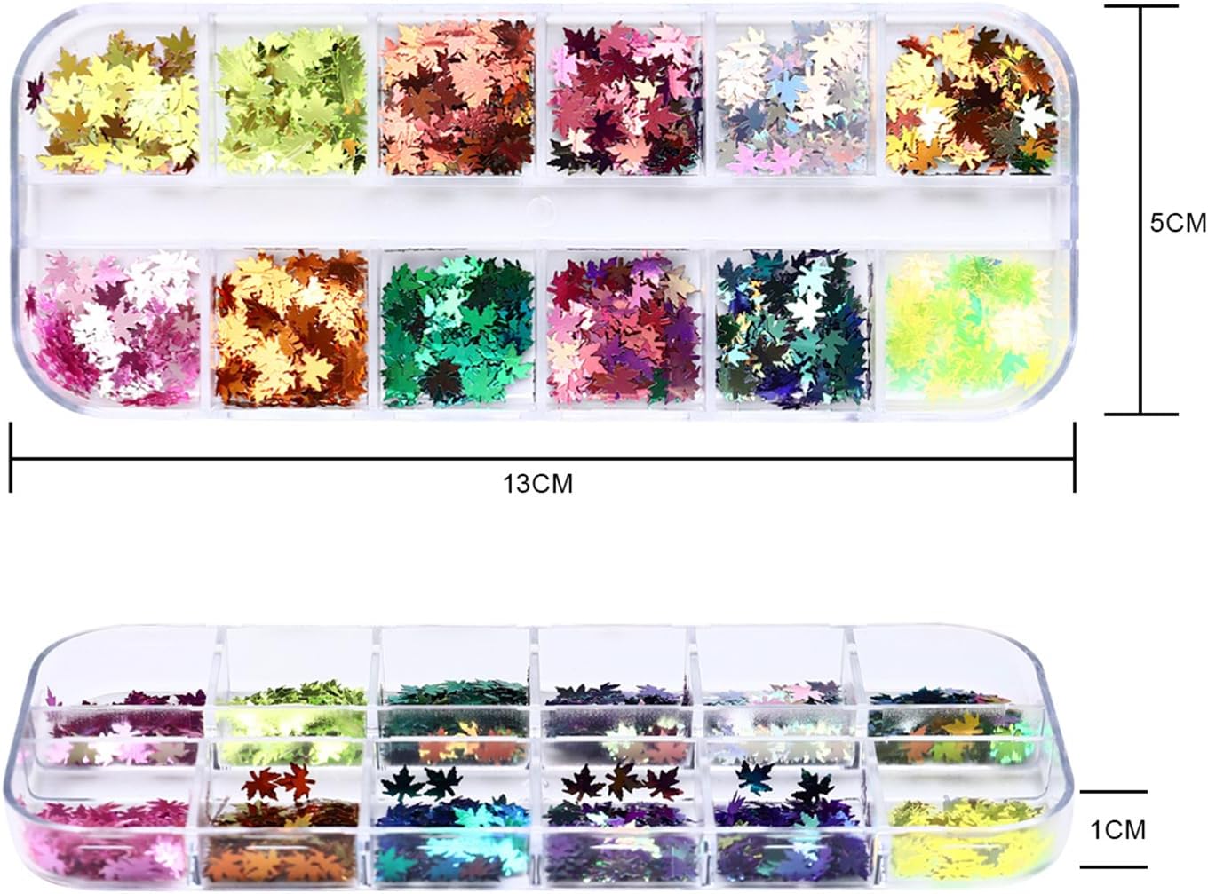 Maple Leaf Glitter Nail Sequins Fall Maple Leaves Glitter for Nails Holographic Nail Art Design Supplies 3D Autumn Glitters Flakes Decor