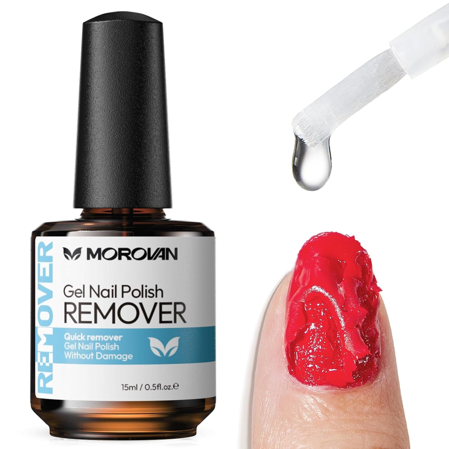 Morovan Gel Nail Polish Remover: Quick & Gentle Gel Removal Natural Formula Portable No Soak or Wrap Needed at Home Travel Friendly