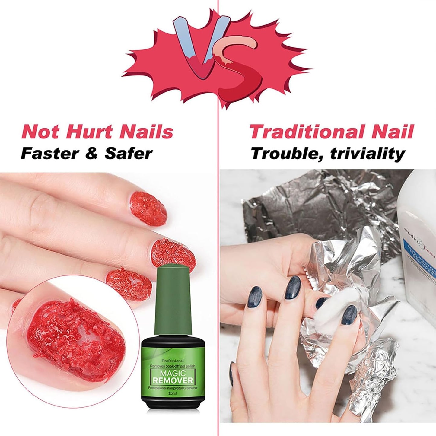Gel Nail Polish Remover Acetone Nail Polish Remover Cuticle Remover Gel Polish Remover Gel Remover for Nails Removedor De Esmalte Gel 15 ml