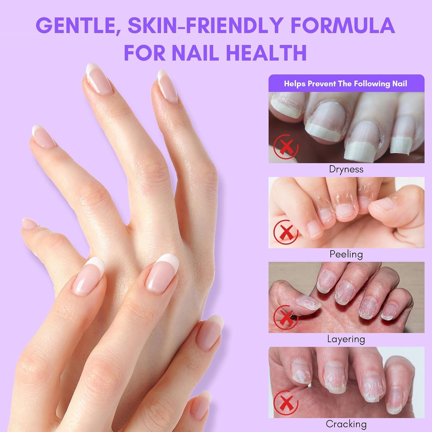 Makartt Nail Glue Remover for Press on Nails, 60ML Gentle Glue Remover for Solid Nail Glue Gel Non-Acetone Press on Nail Remover for Nail Tips, Nail Polish Remover with 5pcs Wooden Sticks