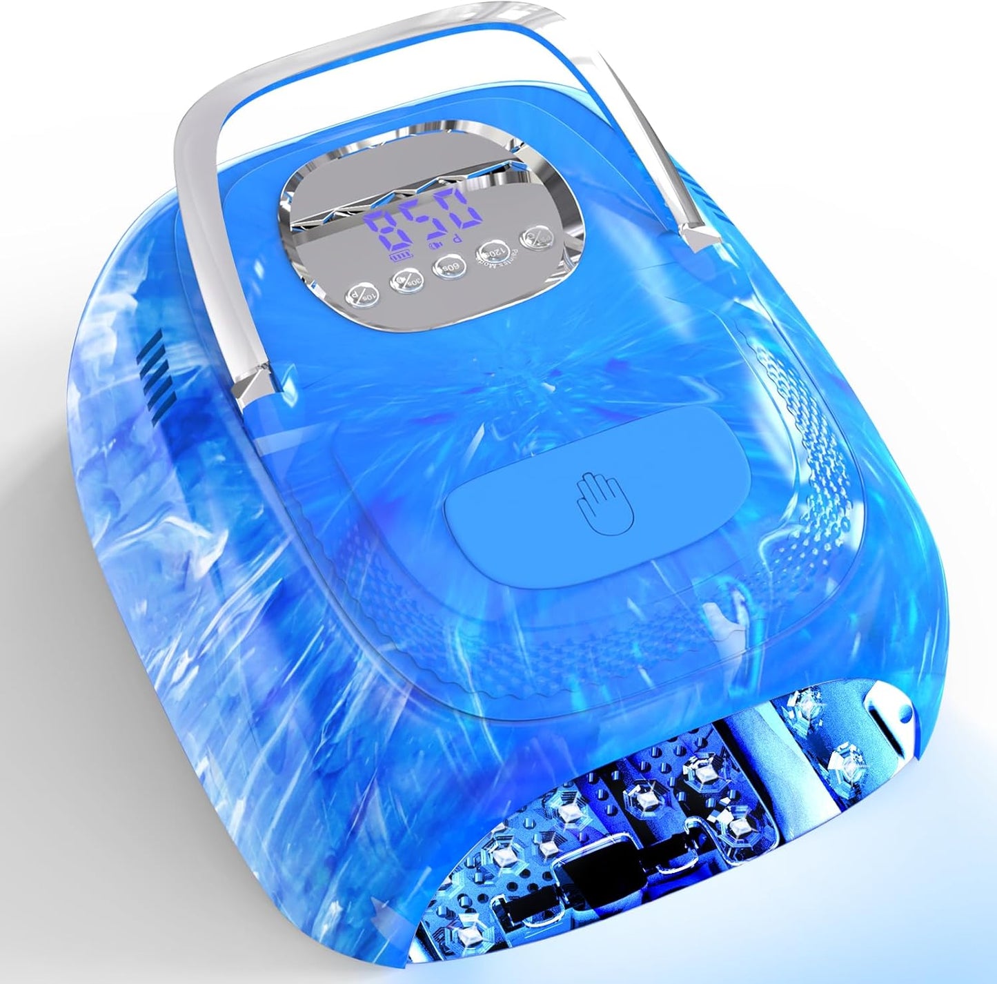 LimeGirl Cordless Nail Lamp, 72W Powerful UV LED Nail Dryer with Replaceable Lamp Beads & Battery, UV Light for Gel Polish, Rechargeable & Portable for Salon & Home (Rendering Blue, One Battery)