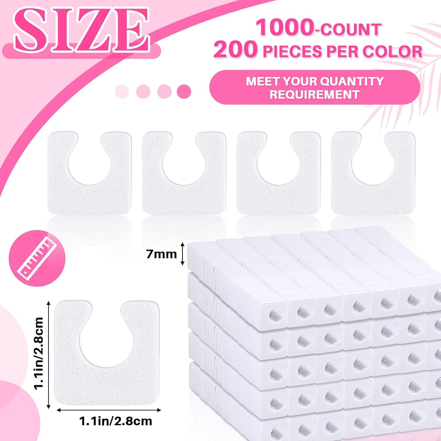 Mumufy 1000 Pcs Individual Toe Separators Bulk Soft Foam Comfortable Pedicure Toe Separators Dividers for Women Men Art Manicure Feet Nail Polish Painting Spa(White)