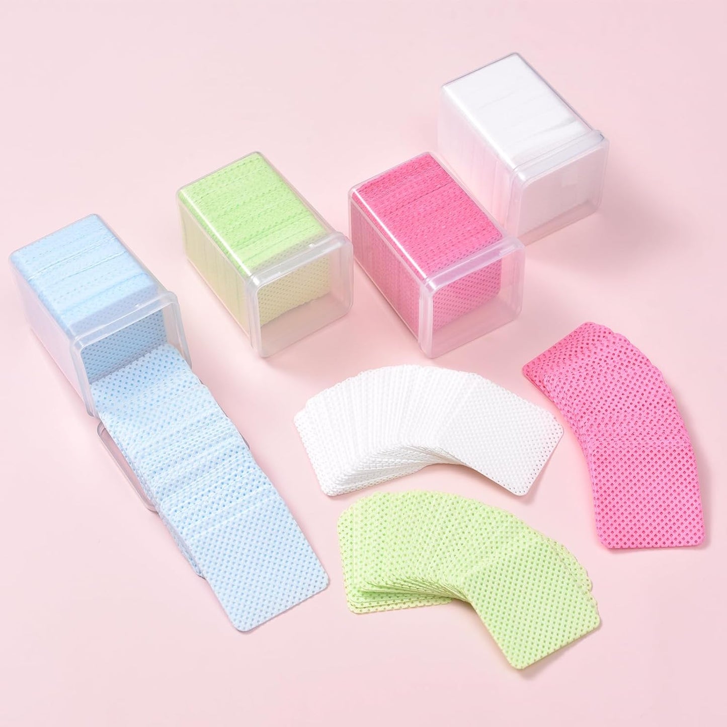 Lint Free Nail Wipes 350Pcs Nail Polish Removal Wipe Disposable Non-Woven Cotton Pads Super Absorbent Eyelash Extension Glue Cleaning Wipes Nail Salon and Home Use, Green
