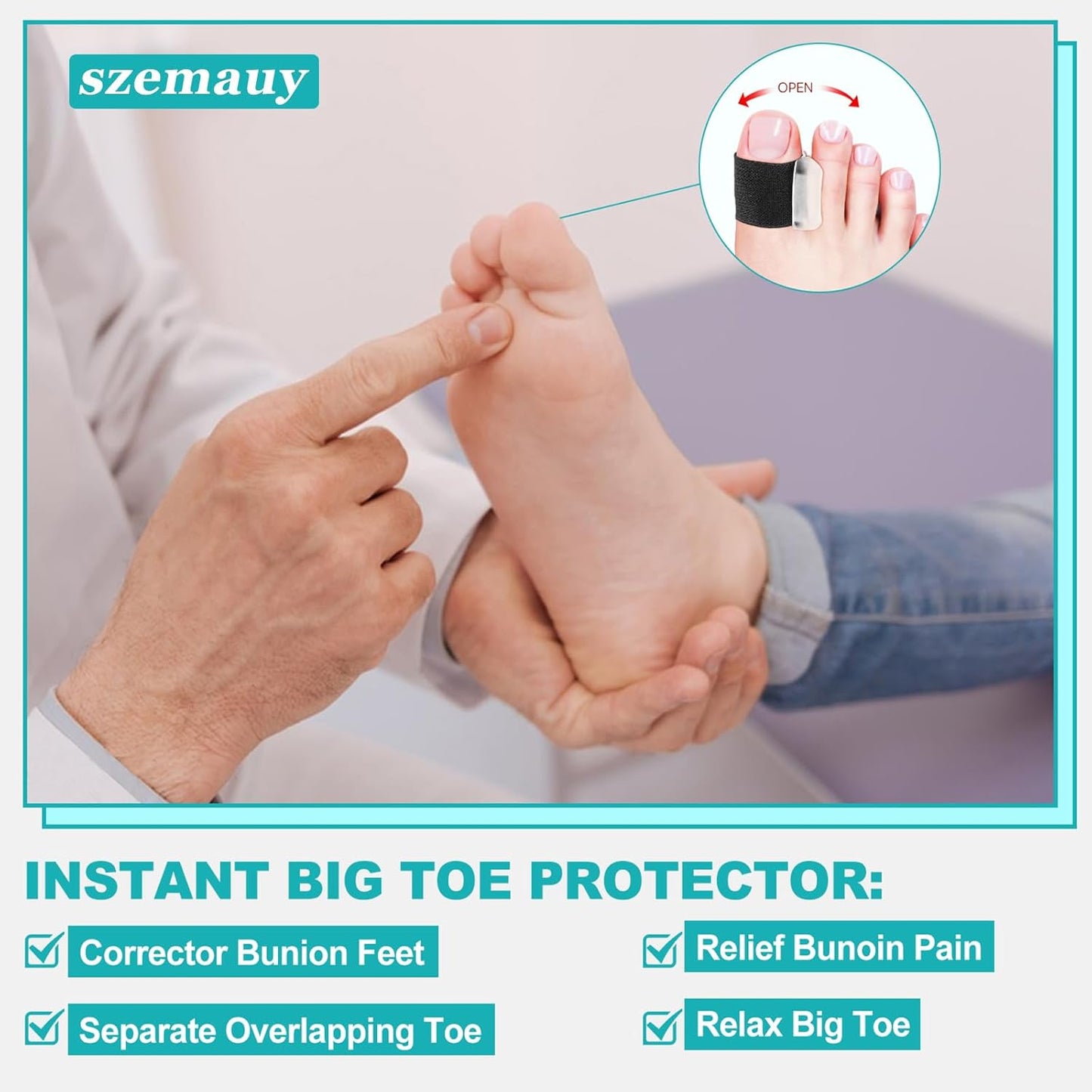 8 Pack Big Toe Spacers Toe Separators for Women and Men, Gel Bunion Corrector with Elastic Band for Bunion Overlapping Correct Toes