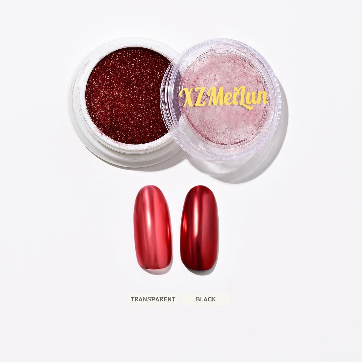 Red Magic Mirror Chrome Nail Powder, Big-Capacity 1.5g Metallic Dust Holographic Effect Powder Pigment Glitter Manicure Kit, Nail Art, Can Mixed with Builder Gel Nail Polish for Use