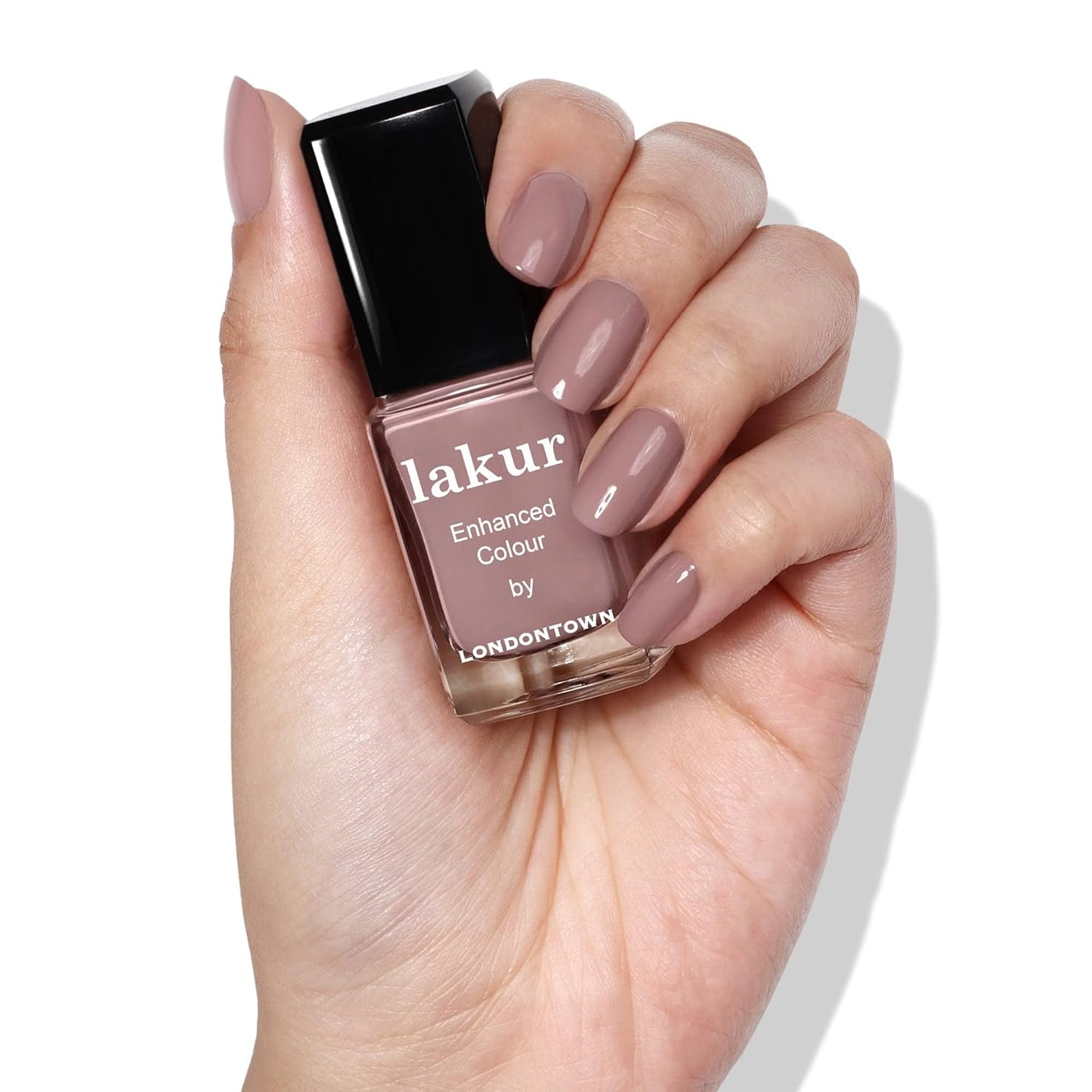 LONDONTOWN lakur Nail Polish - Chip-Resistant, Non-Toxic, Conditions & Hydrates Nails | Glossy Taupe Brown, Chai, .40 fl oz