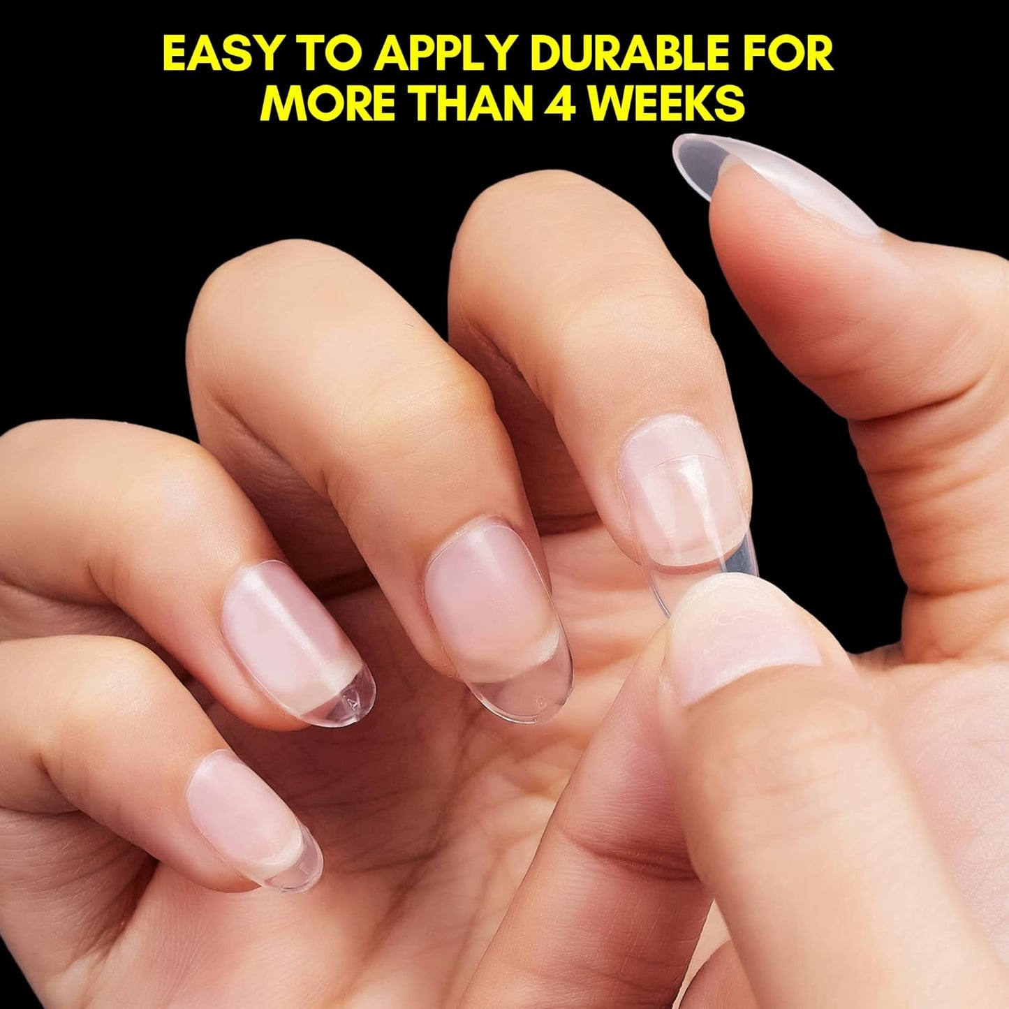 Makartt Short Oval Nail Tips: 500pcs Full Cover Clear Press on Acrylic Nails Extension 10 Sizes Natural Soak Off Soft Gel Manicure Fake Tip Salon DIY Home