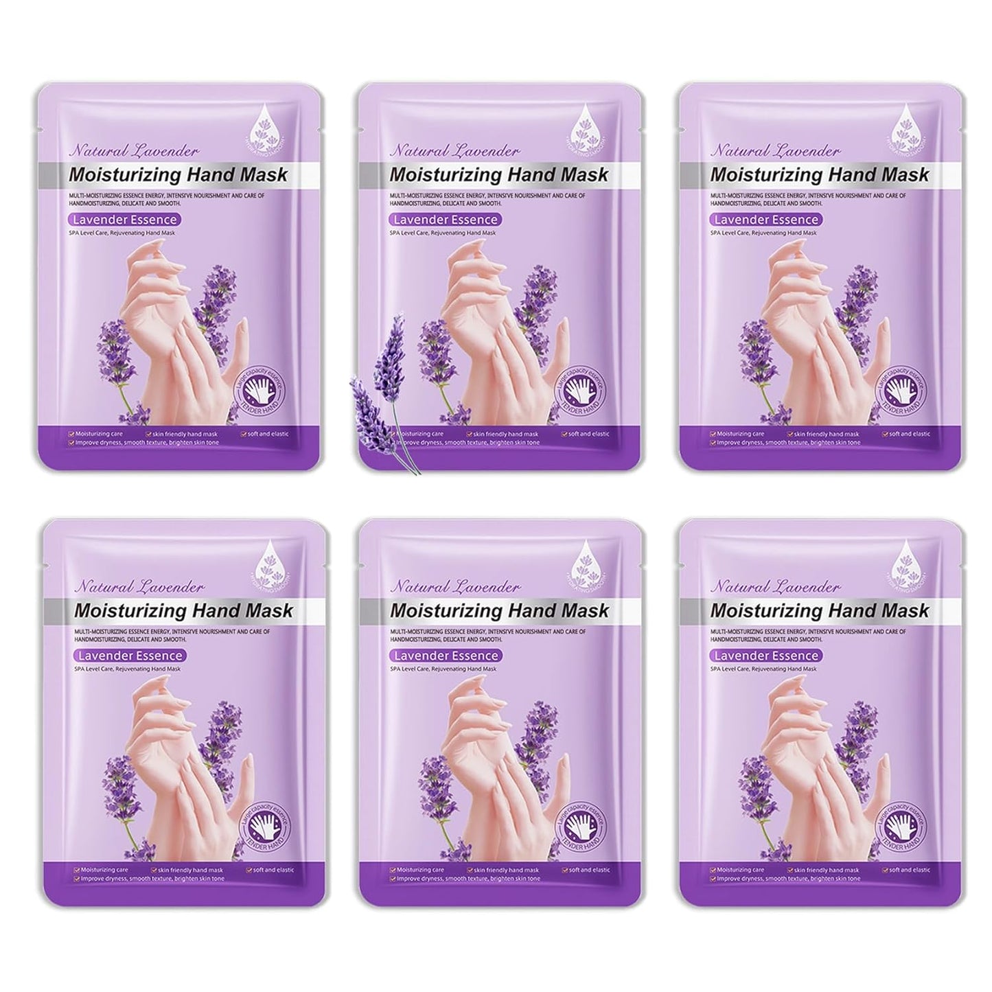 6 Pairs Hand Mask for Dry Cracked Hands,Nourishing Moisturizing Gloves,Hands Moisturizer for Deep Moisturizing,Silky Smooth Moisturizing Gloves,Hand Care Mask Set(A)