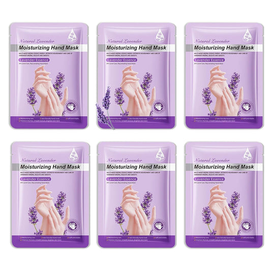 6 Pairs Hand Mask for Dry Cracked Hands,Nourishing Moisturizing Gloves,Hands Moisturizer for Deep Moisturizing,Silky Smooth Moisturizing Gloves,Hand Care Mask Set(A)