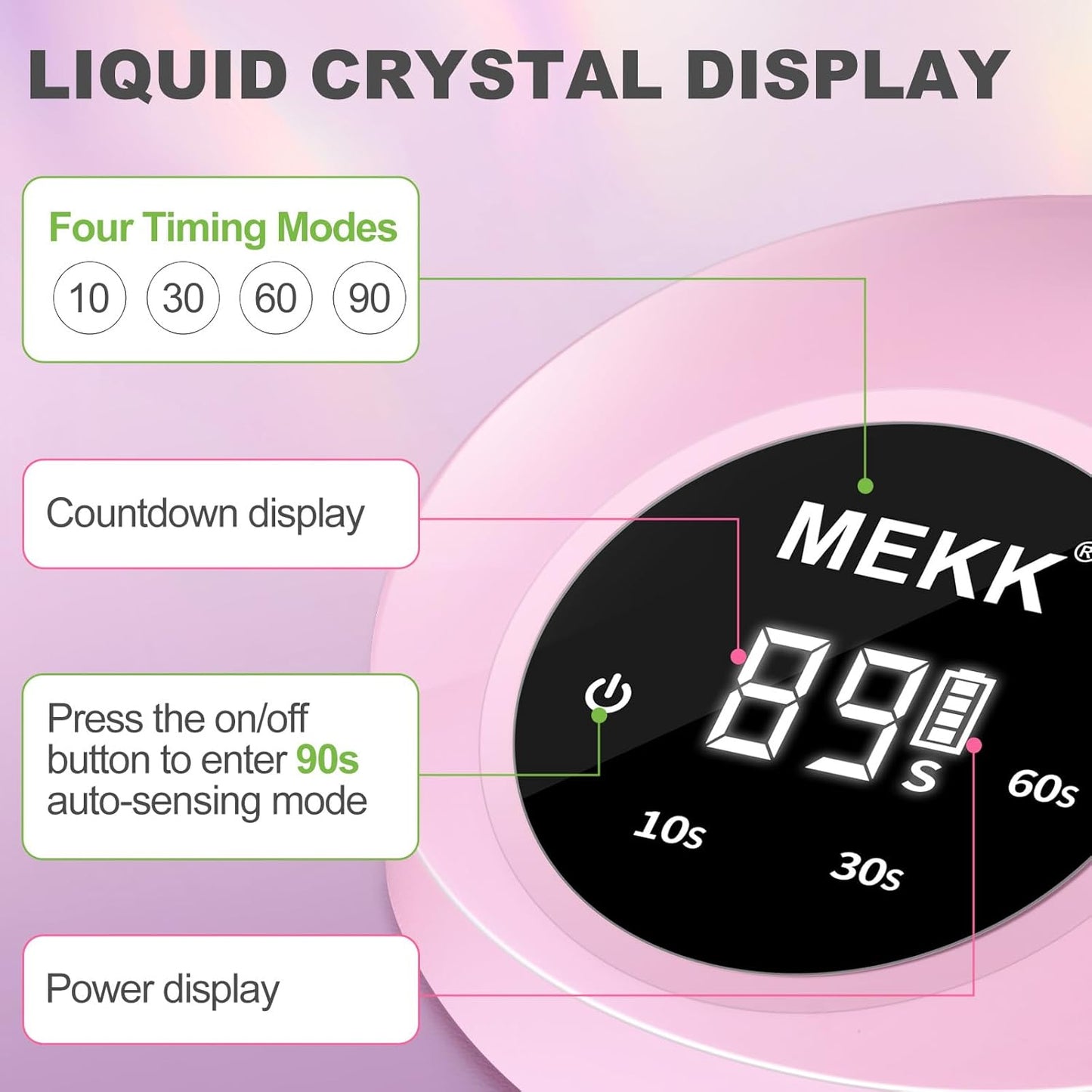 MEKK Gooseneck UV Nail Lamp Cordless Mini UV Light for Gel Nails with Auto Sensor,Professional Flash Cure Lamp 30W Single Nails Light with Three Timers (10s/30s/60s) Salon & Home DIY Use-Pink