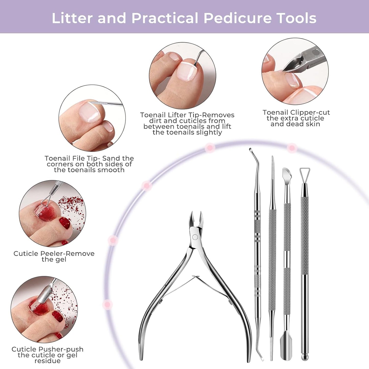 Toe Nail Soaking Bowl, Acetone Soak Off Bowl,Toe Soak Tray,Soak Off Gel Polish Remover Bowl,Foot Soak Pedicure Bowl, Pedicure Tools Set
