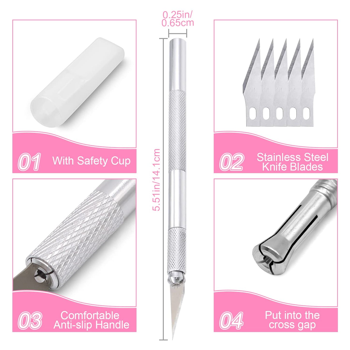 French Tip Cutter Jaywayne French Nail,3pcs Edge Trimmer Easy Smile Line Acrylic V Cut Nail with 2pcs Brush, 1pcs Cutting Knife, 5 Spare Blades 10 Piece Set , Nail salon home DIY tools