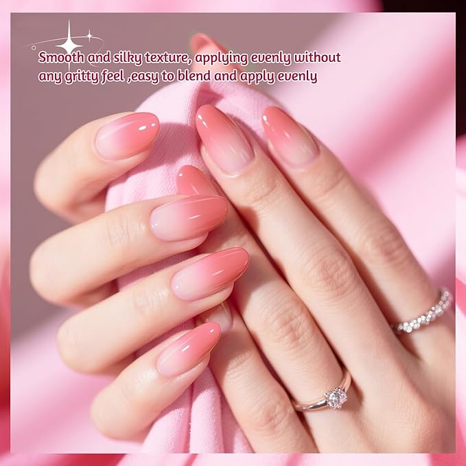 JODSONE 9 Colors ombre nails gradient gel Blush Effect Gel Nail Polish Set Painting Nail Art Design Gel for Nail Salon