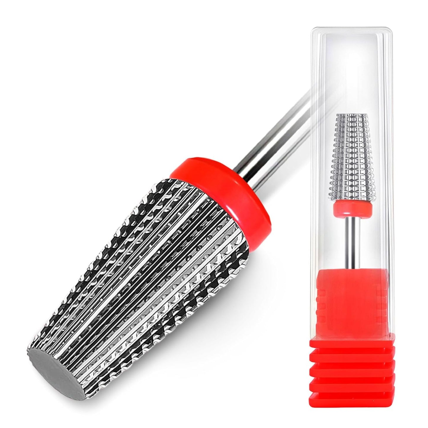 Fantexy 5 in 1 Nail Drill Bits,Professional 3/32" Shank Tungsten Steel Bits for Acrylic Nails,Manicure,Nail Art,Drill Machine,Both Left and Right Handed - Two Way Rotate Use (Fine - F)