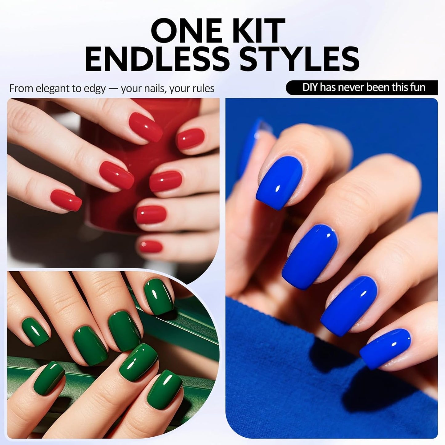 VENALISA Gel Nail Polish Set, 5 Colors 10ML Gel Polish Kit Red Orange Purple Dark Green Navy Blue Color Soak Off Salon Manicure DIY at Home Nail Art For Girls Women