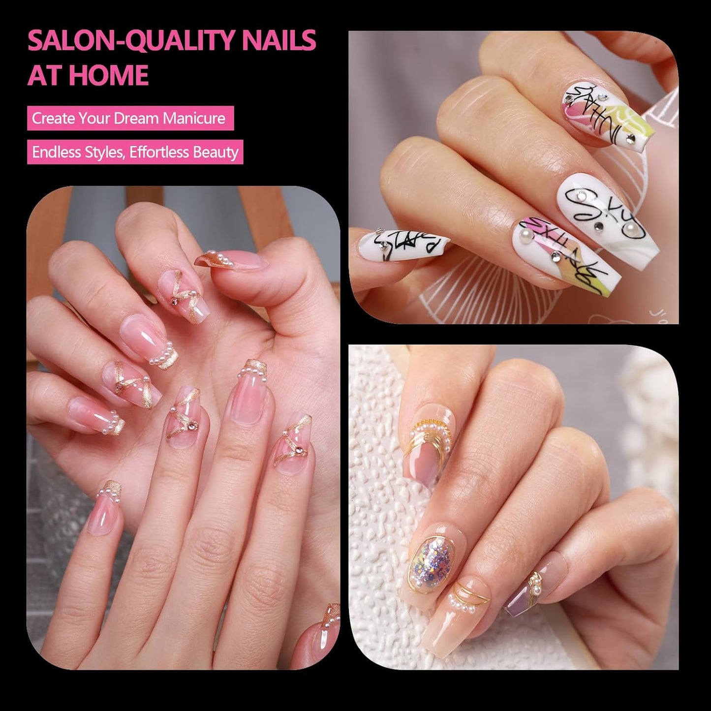 Medium Coffin Nail Tips 504PCS, Clear Acrylic Full Cover Gel Press on Nail Tips for DIY, 12 Sizes Pre-Shaped False Nails with Glossy Finish, Professional Manicure Kit & Easy Application