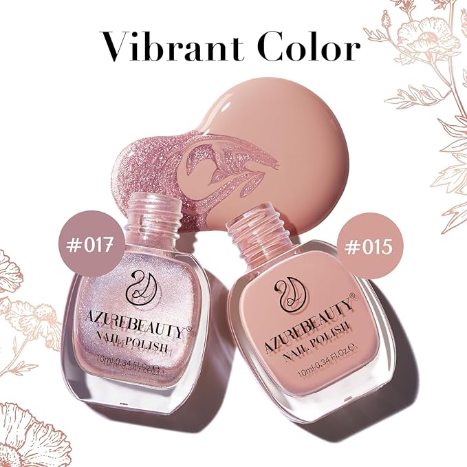 AZUREBEAUTY Cat Eye Nail Polish Set Magnetic Quick Dry Nude 2 Colors Nail Lacquer Natural Kit DIY Salon at Home Women Gifts 2Pcs 0.34 fl oz