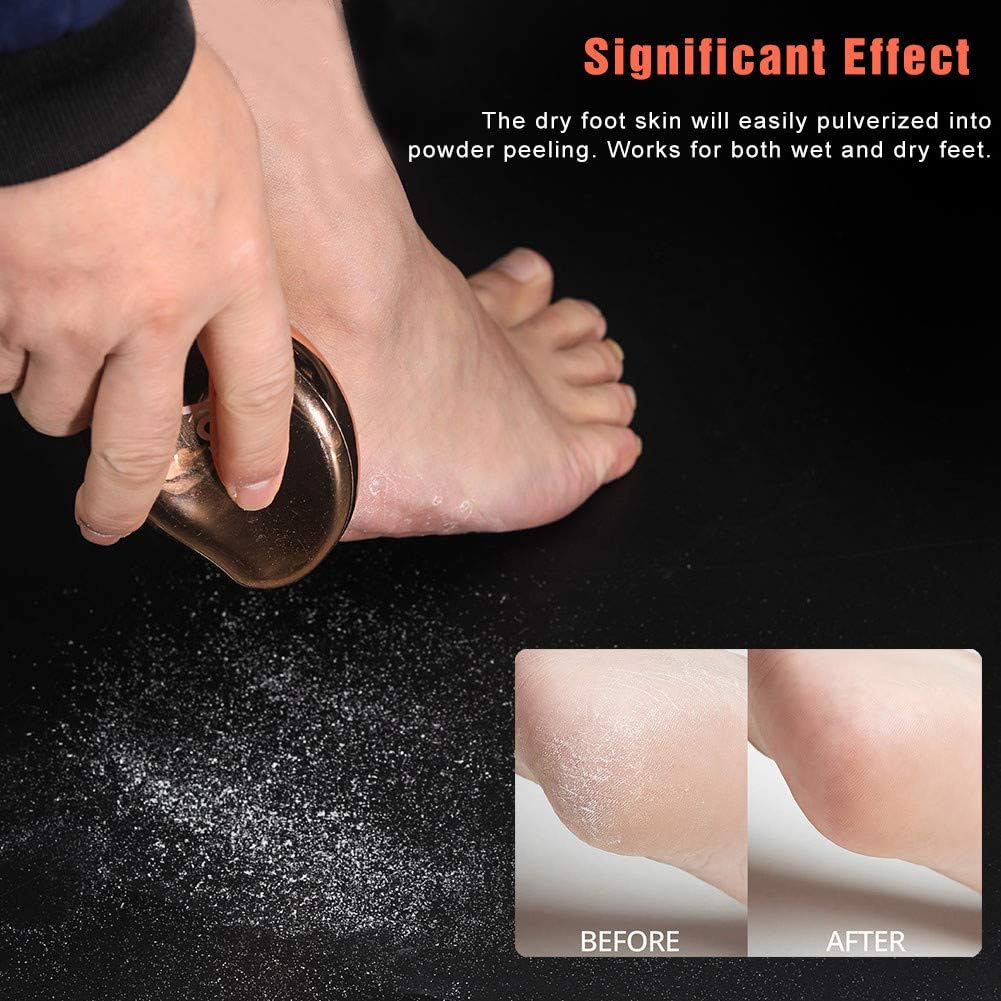 BEZOX Glass Foot File Callus Remover, Crystal Pedicure Foot Scrubber for Travel Use, Portable Handheld Sized Foot Scraper for Cracked Heel - Shinning Golden