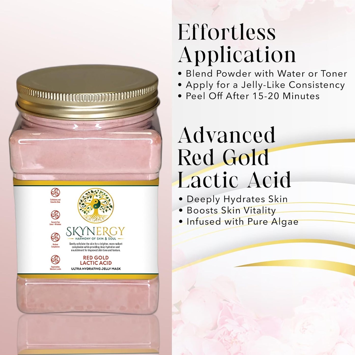 Red Gold Lactic Acid Jelly Face Mask | HydroGlo Jelly Mask for Skin Hydration | Radiance and Reduced Pigmentation | Vajafacial Jelly Mask | 12 Applications (30 Fl Oz)