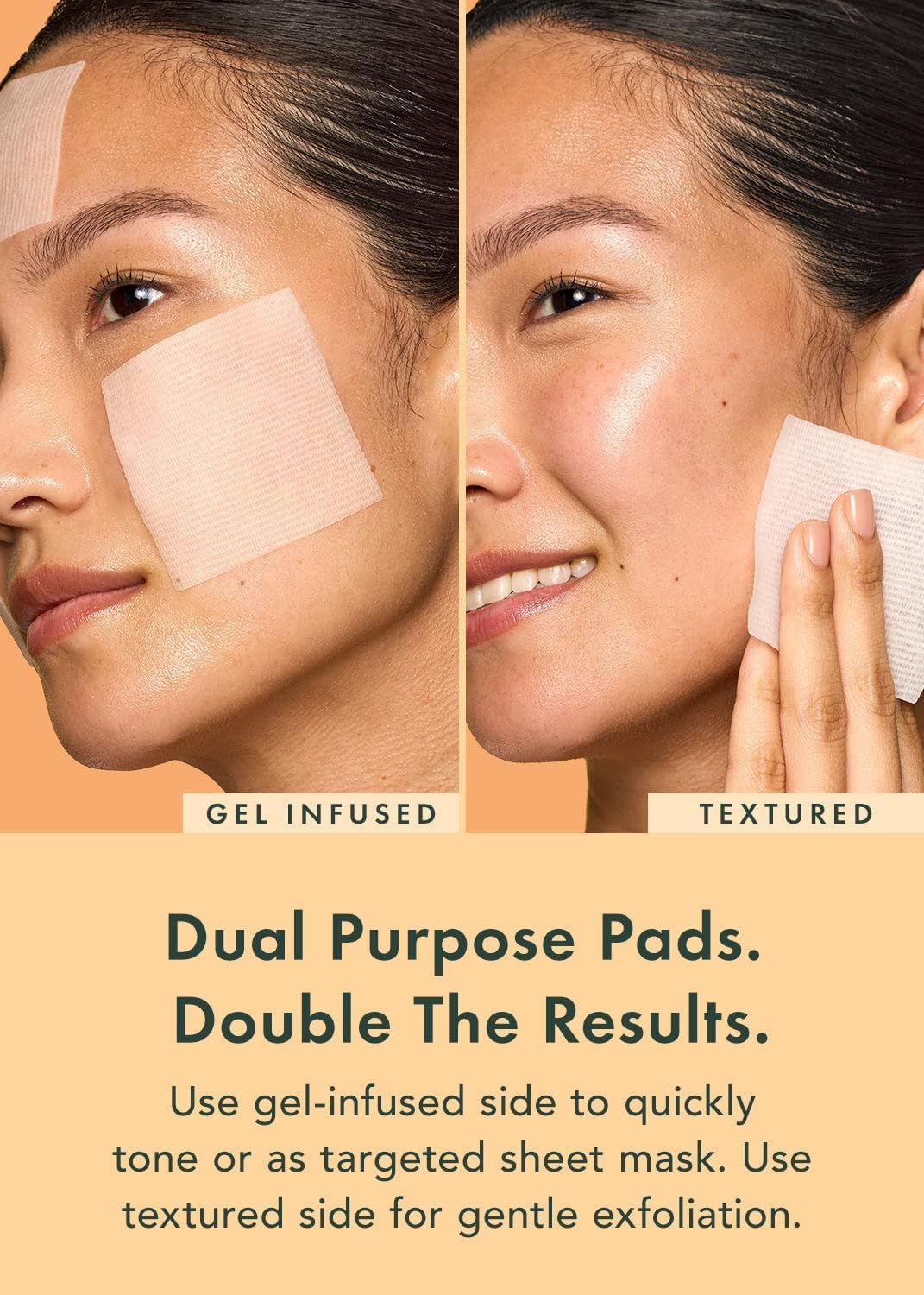 Rael Toner Pads, Cotton Pad for Face – Dual Textured, Exfoliating and Soothing with Carotene, Niacinamide, Hyaluronic Acid, Hydrating, Korean Skin Care (70 Count)