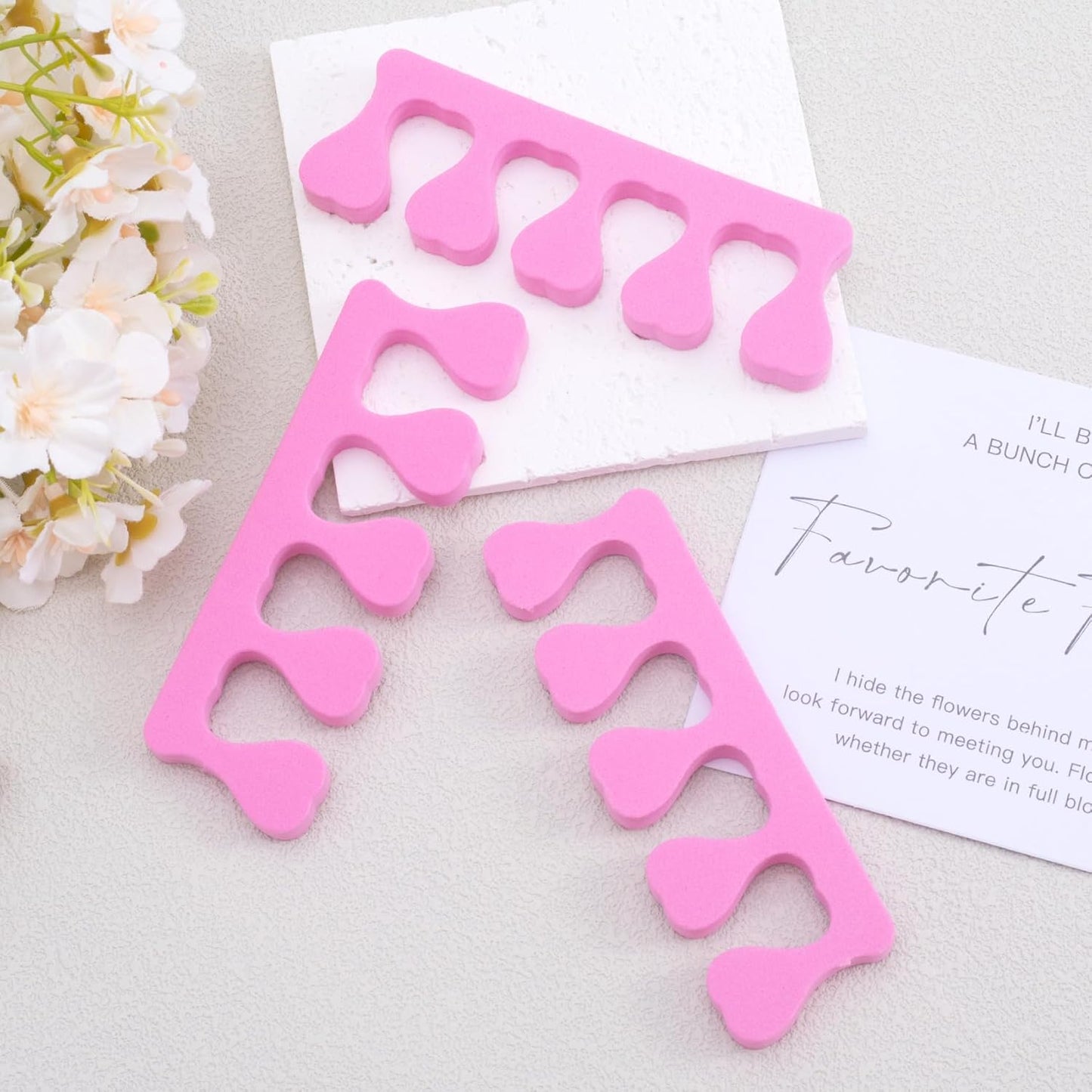 14 Pcs Toe Separators for Women Pedicure, Toe Separators for Pedicure, Pedicure Toe Separators, Comfortable Toe Dividers for Nail Art, Polishing, Pedicure (Pink)
