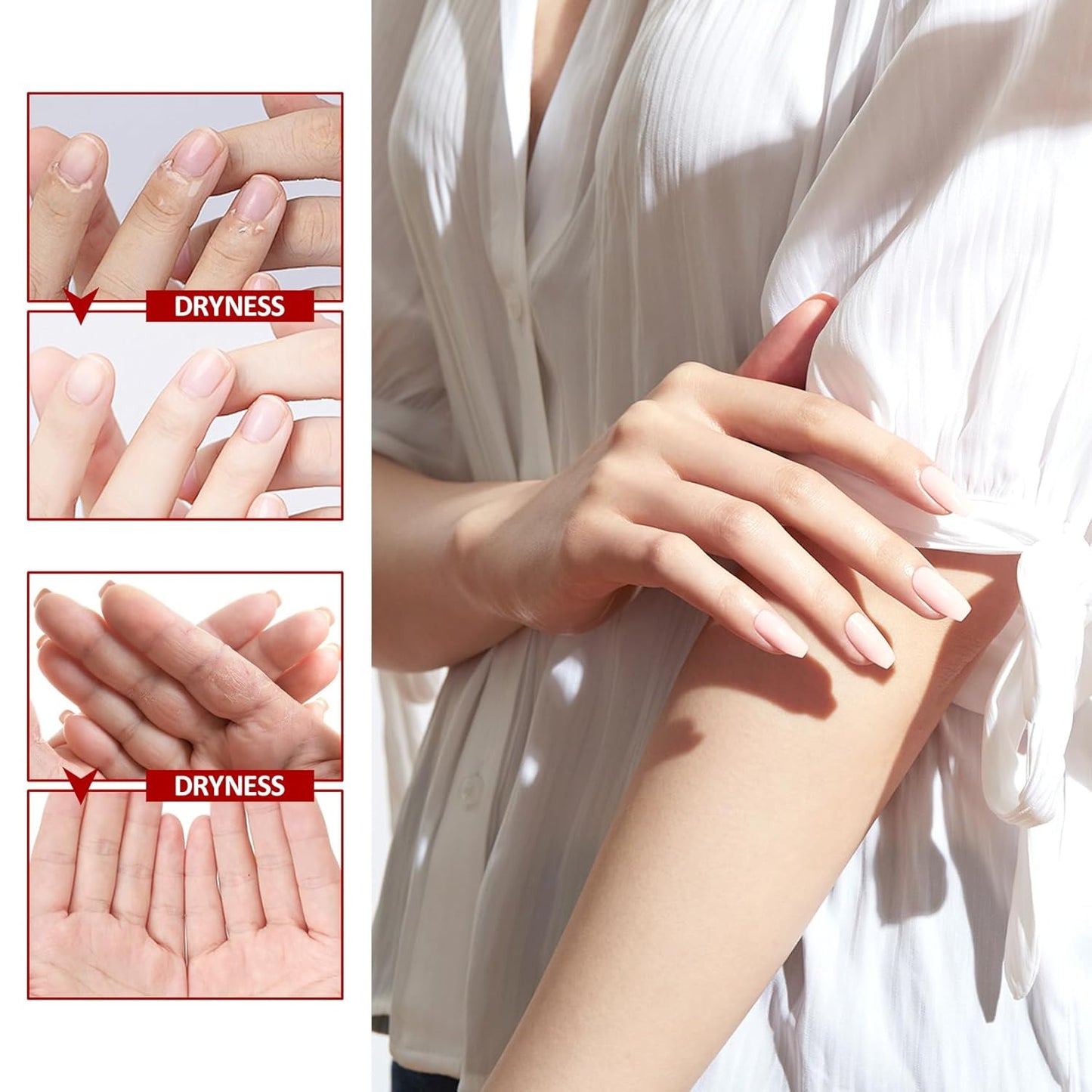 Hand Masks Moisturizing Gloves,6 Pairs Hydrating Hand Peel Masks Gift Set for Dry Cracked Hands Care,Long-lasting and Non-greasy Hand Moisturizer Gloves for Women M