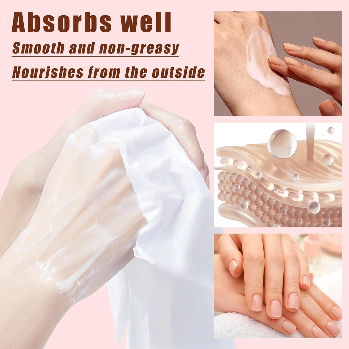 6 Pairs Hand Mask for Dry Cracked Hands,Nourishing Moisturizing Gloves,Hands Moisturizer for Deep Moisturizing,Silky Smooth Moisturizing Gloves,Hand Care Mask Set(L)