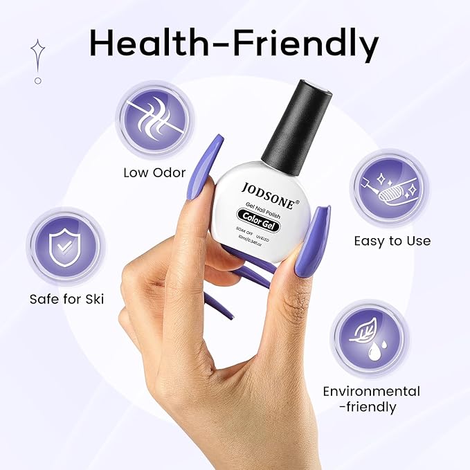 JODSONE Medium Purple Gel Nail Polish 10ml Purple Gel Polish Nail Color Professional Finish Long Lasting Chip Resistant Need U V Lamp Curing