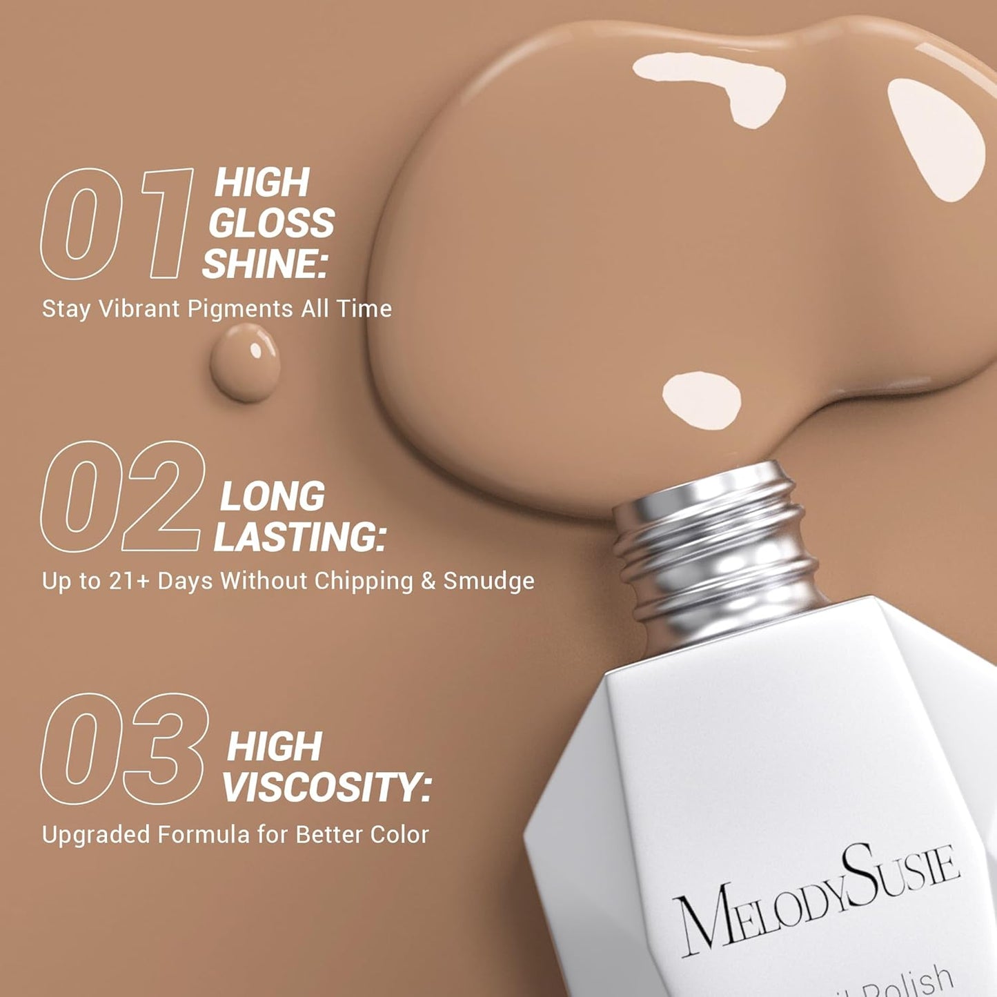 MelodySusie Thick Brown Gel Nail Polish,0.5 Fl Oz Beige Nails Soak Off UV LED Neutral Nude Gel Polish Gift for Women Nail Art Manicure Salon DIY Nail Design Decoration at Home-377