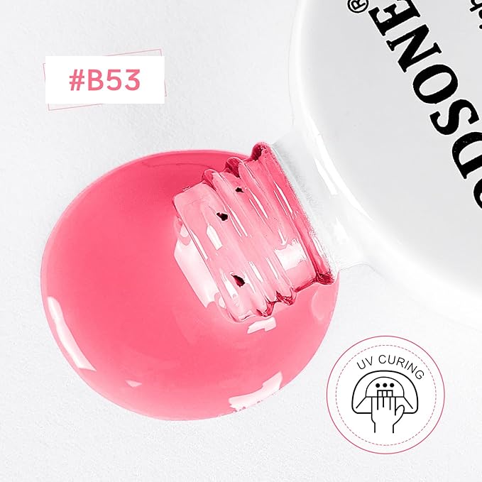 JODSONE Fruit Jelly Gel Nail Polish 10ml Soak Off LED Gel Polish Jelly Pink Nail Color Salon Quality Long-Lasting Vegan & Cruelty-Free Need U V Lamp Curing