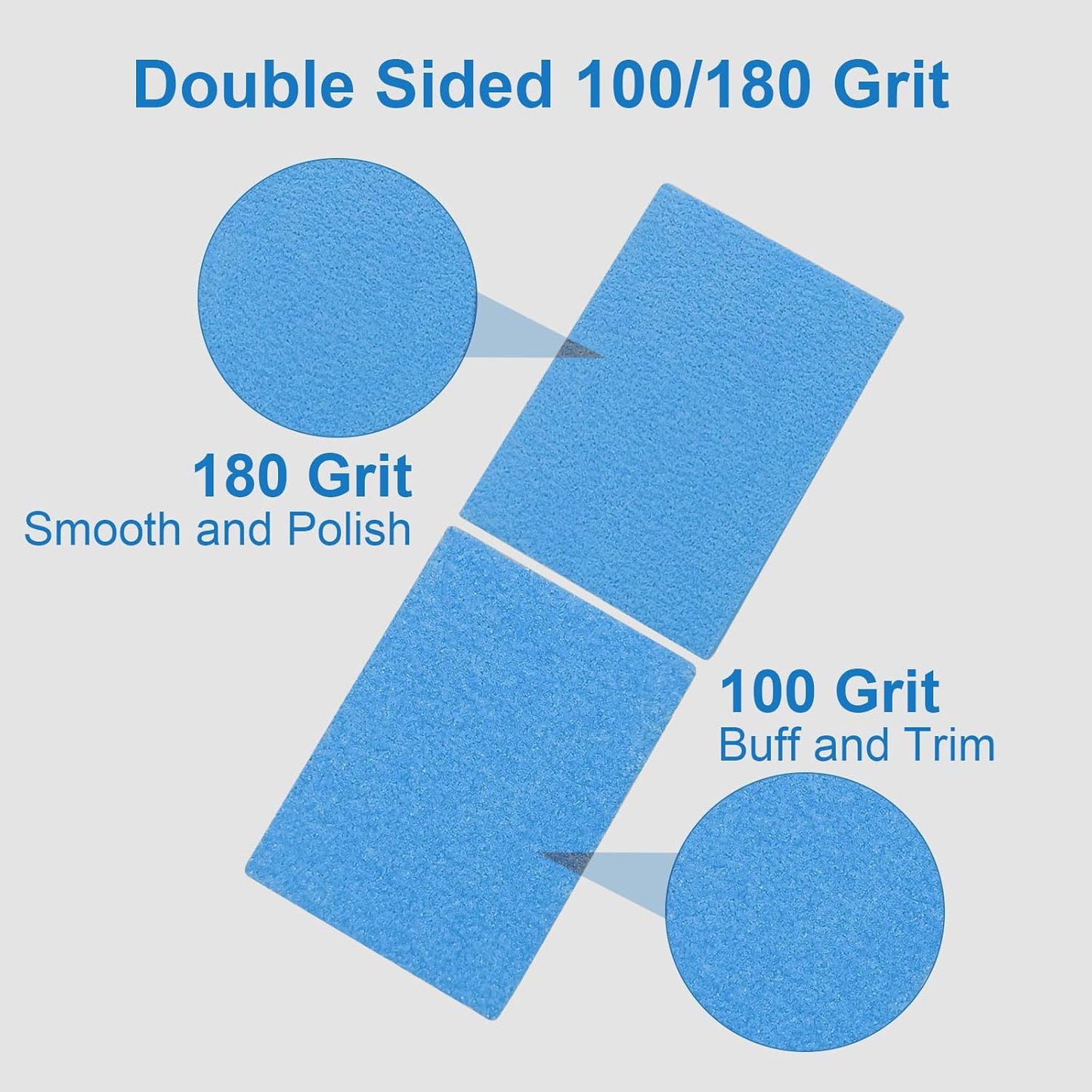 Nail Buffers (50 Pack), Mini Buffer Block Nail File for Acrylic Nails and Natural Nails, 100/180 Grit Nail Buffer Block Bulk Buffing Blocks for Nail Buff Professional Manicure File Blocks Set Blue