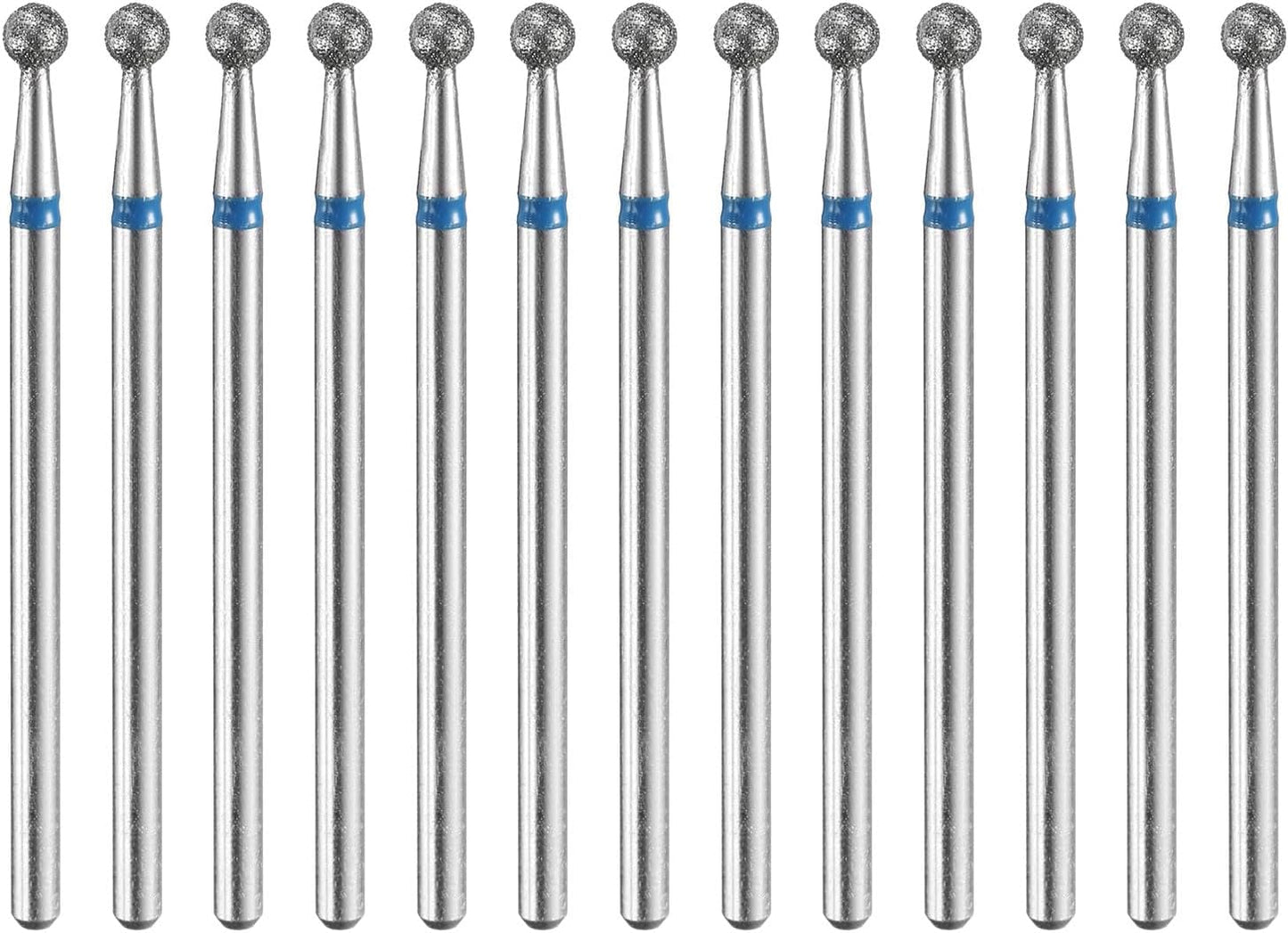 HARFINGTON 13pcs 120-140 Grits Diamond Grinding Bit 3mm Ball Head 2.35mm Shank 3mm Length Stone Sanding Drill Bits Rotary Tool for Ceramic Glass Nails Grinding Polishing