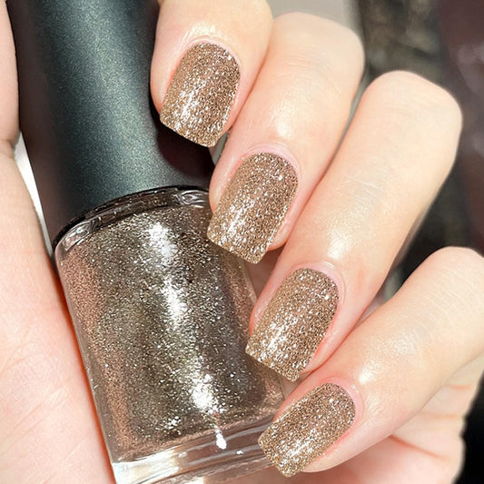 COSMOO Nail Polish Glitter Fingernail: Gold Mermaid 0.27 fl.oz. Nail Polish Fingernail, Fast Drying & Long Lasting, Trendy DIY at Home Nail Gift