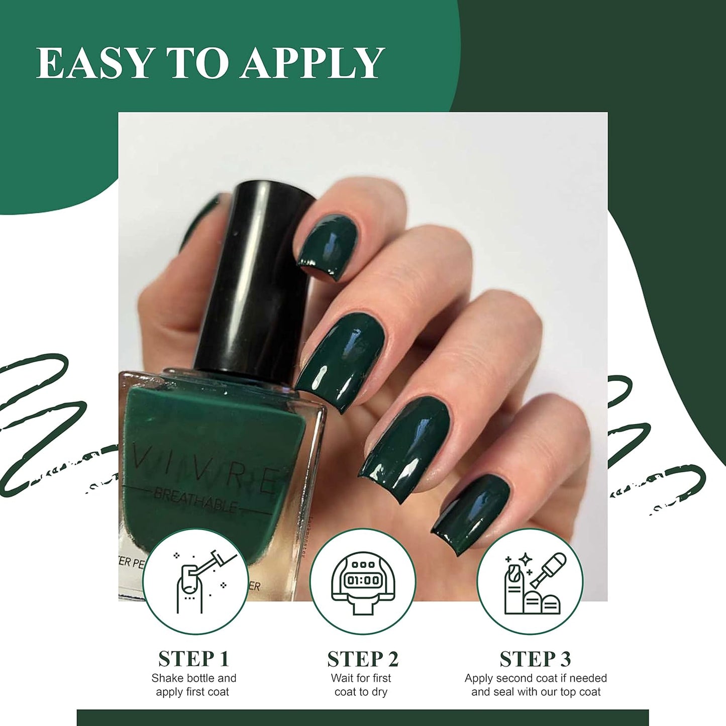VIVRE Cosmetics Quick Dry Shiny Halal Nail Polish - Fallin' For You